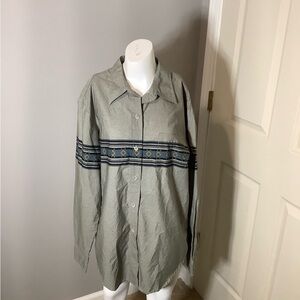 Men Medium Roper Western Long Sleeve Shirt